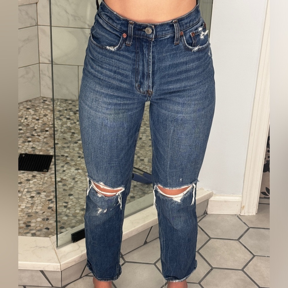Abercrombie straight high rise jean